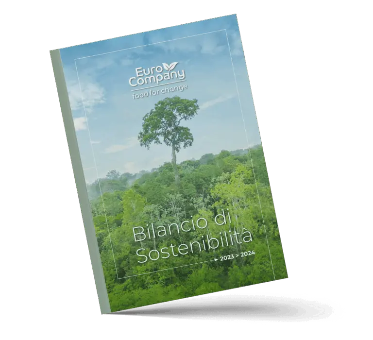 Cover of EuroCompany Sustainability Report 2023-2024. Features a large tree in a forest.